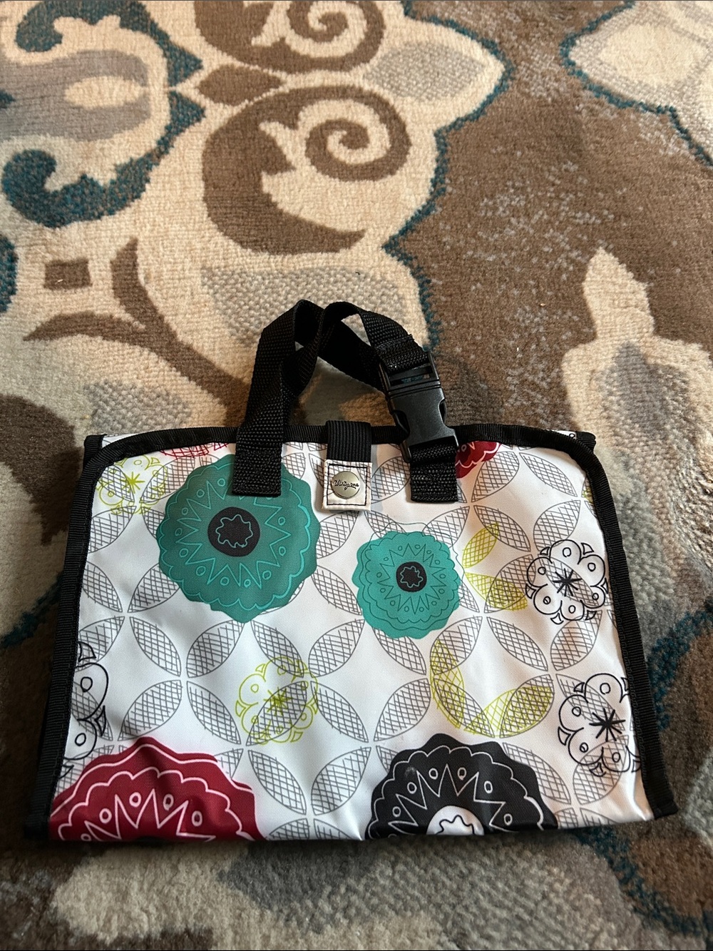 thirty-one Floral Foldable Cosmetic Case in White, Teal, Black, Red, Lime
